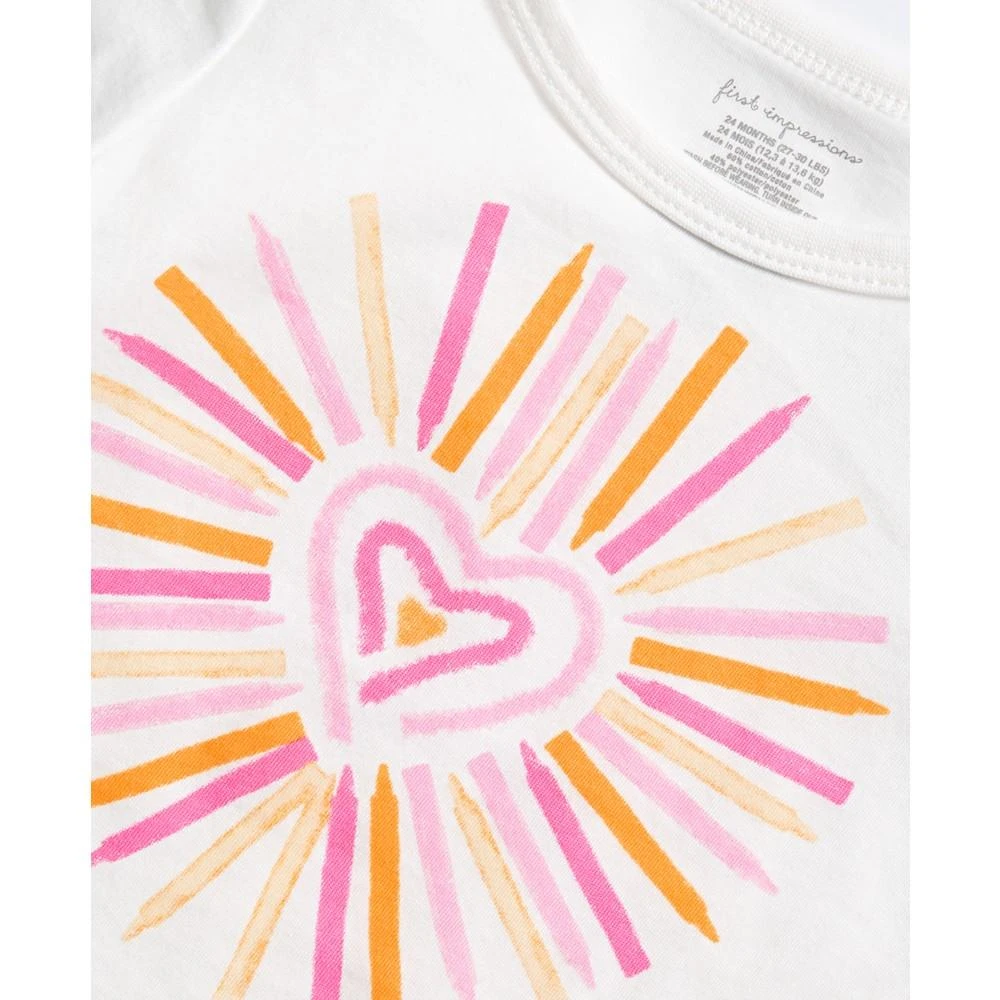 商品First Impressions|Baby Girls Crayon Heart T-Shirt, Created for Macy's,价格¥30,第3张图片详细描述
