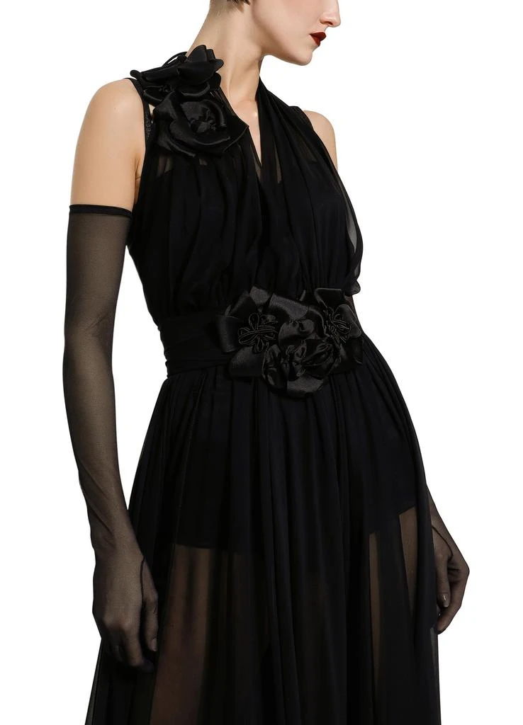 商品Dolce & Gabbana|花朵装饰真丝雪纺长款连衣裙,价格¥44715,第4张图片详细描述