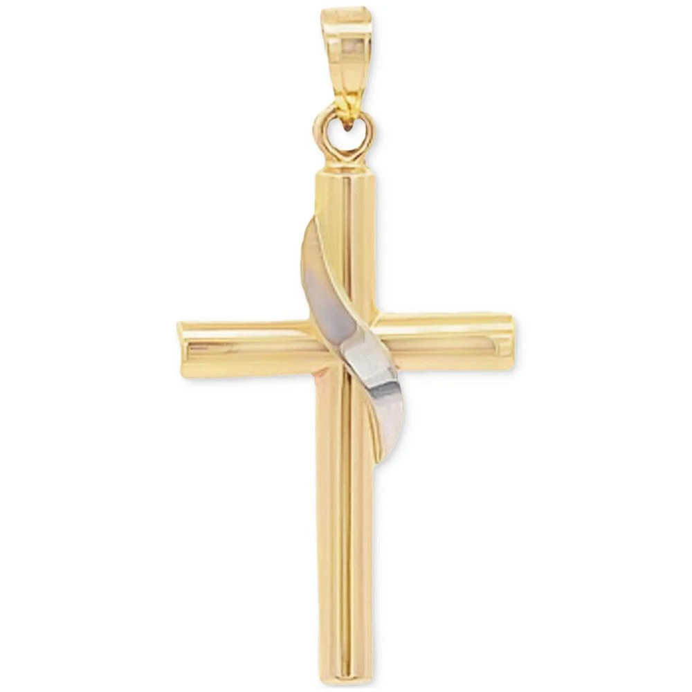 商品Macy's|Cross with Sash Pendant in 14k Yellow and White Gold,价格¥3364,第1张图片
