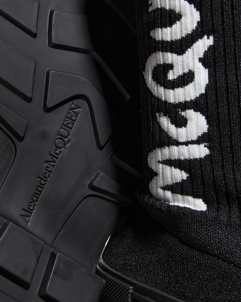 商品Alexander McQueen|Men's Logo Graffiti Knit Tread Slick Boots,价格¥4428,第6张图片详细描述