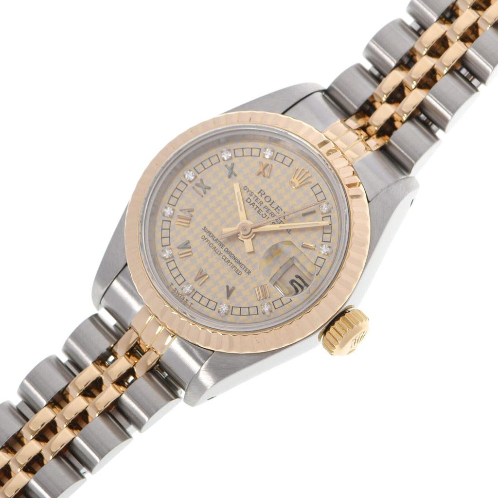 Rolex Champagne Diamonds 18k Yellow Gold And Stainless Steel Datejust 69173G Automatic Women's Wristwatch 26 mm商品第10张图片规格展示