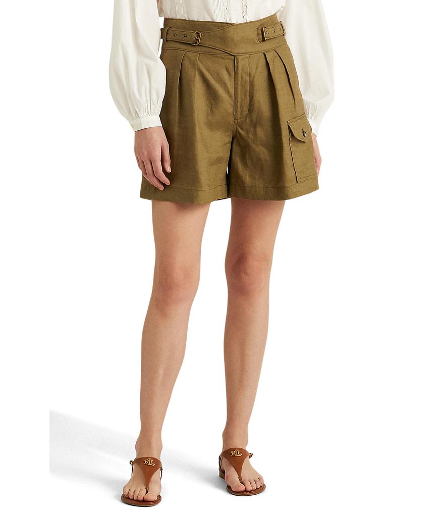 LAUREN Ralph Lauren | Pleated Linen Shorts 353.09元 商品图片