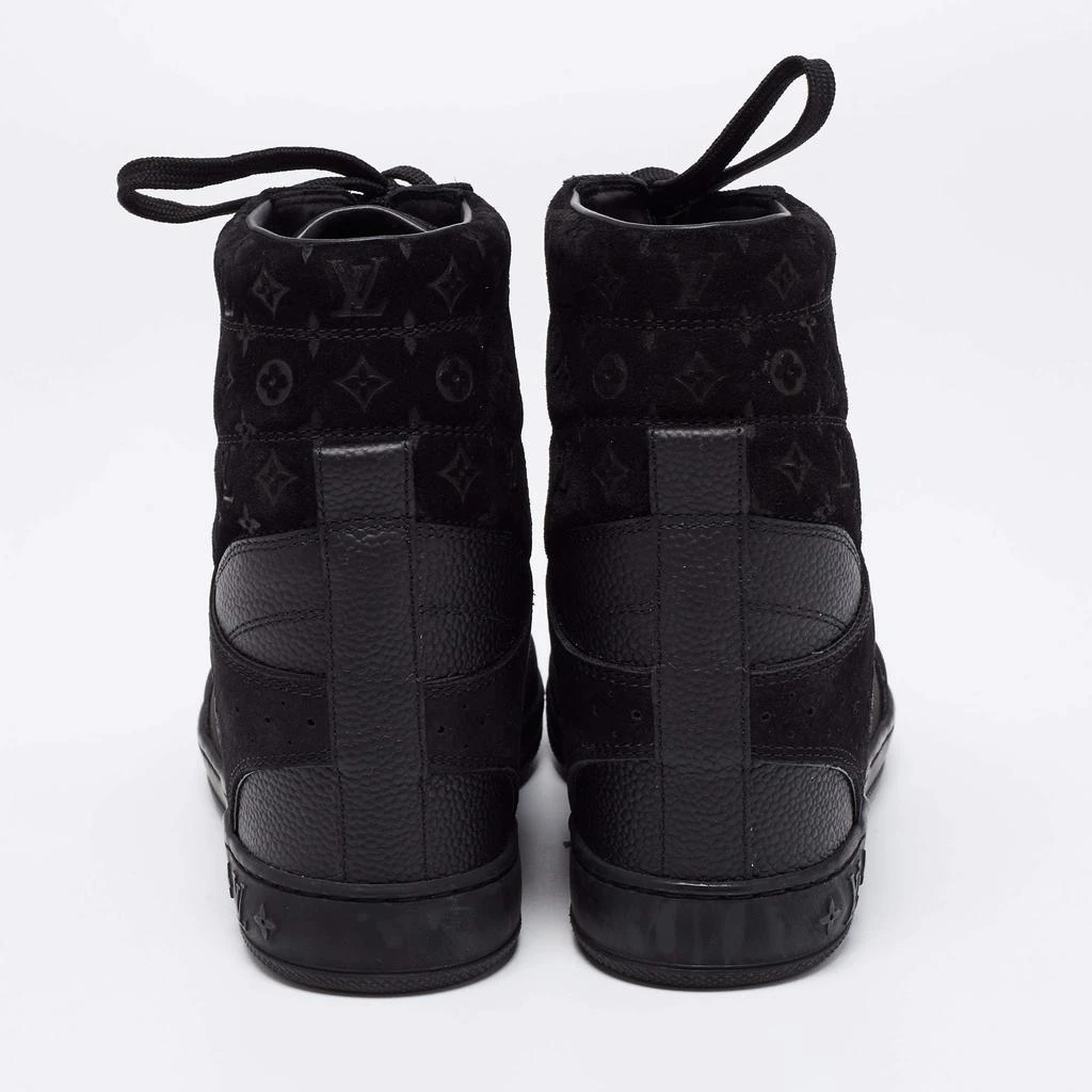 商品[二手商品] Louis Vuitton|Louis Vuitton Black Monogram Empreinte Leather And Suede High Top Sneakers Size 36,价格¥3648,第5张图片详细描述