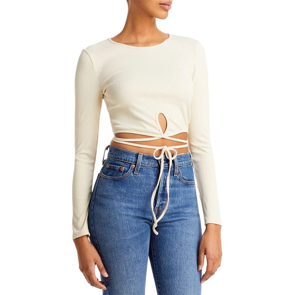 商品ASTR|ASTR the Label Womens Elaina Keyhole Tie Front Cropped,价格¥39,第1张图片