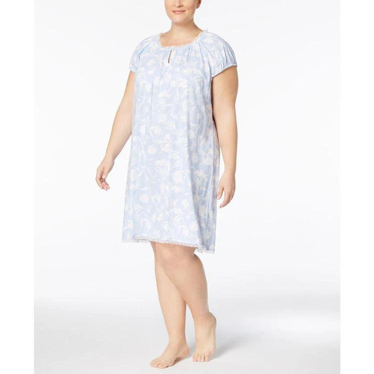 商品Ralph Lauren|Plus Size Floral-Print Lace-Trim Nightgown,价格¥118,第1张图片
