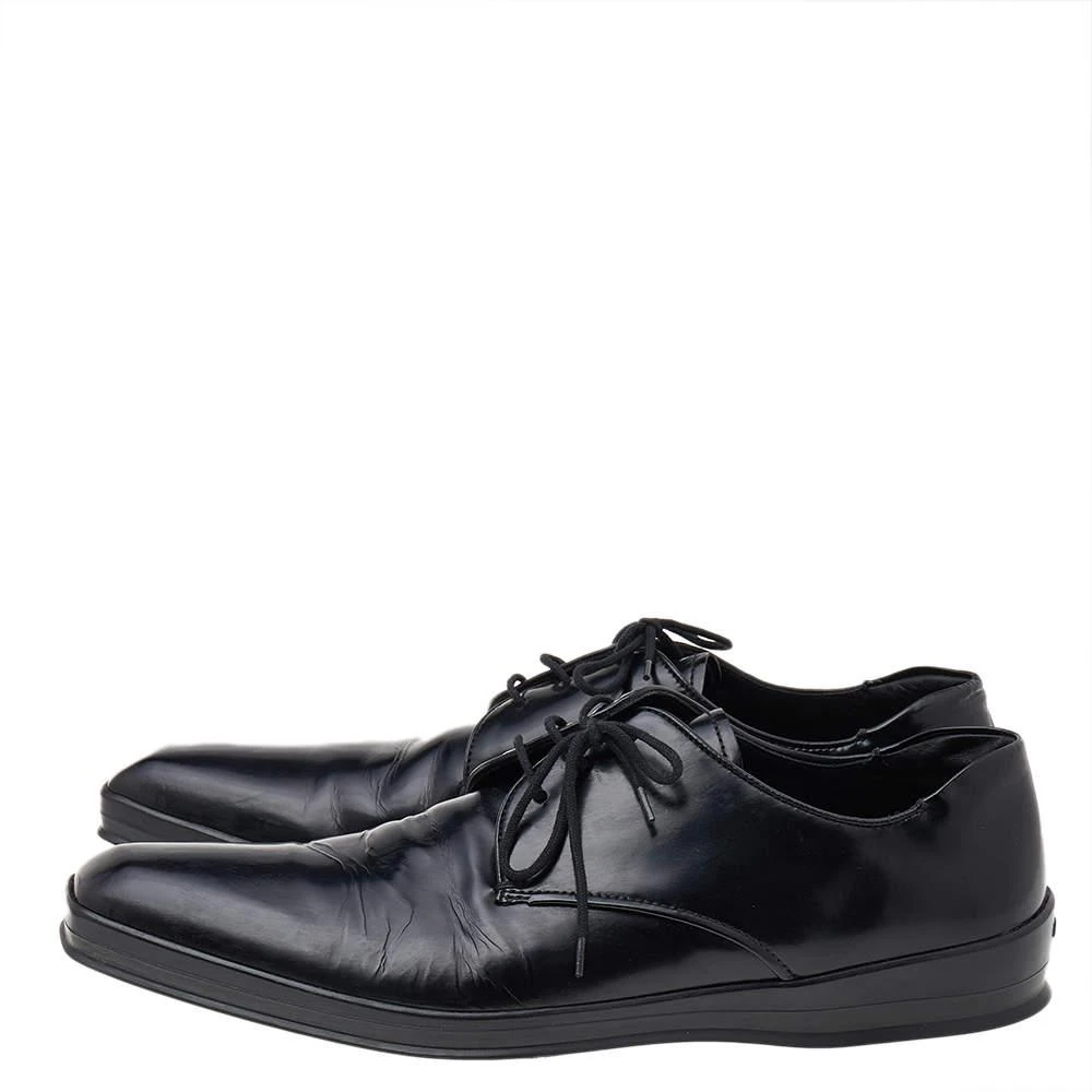 商品[二手商品] Prada|Prada Black Patent Leather Lace Up Oxfords Size 42,价格¥2898,第4张图片详细描述