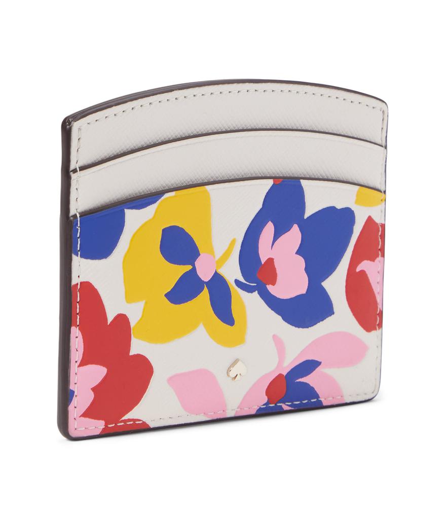 Spencer Summer Flower Embossed Saffiano Leather Card Holder商品第2张图片规格展示