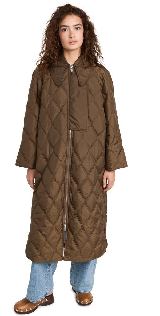 商品Ganni|GANNI 厚织尼龙布料绗缝大衣,价格¥3414,第1张图片