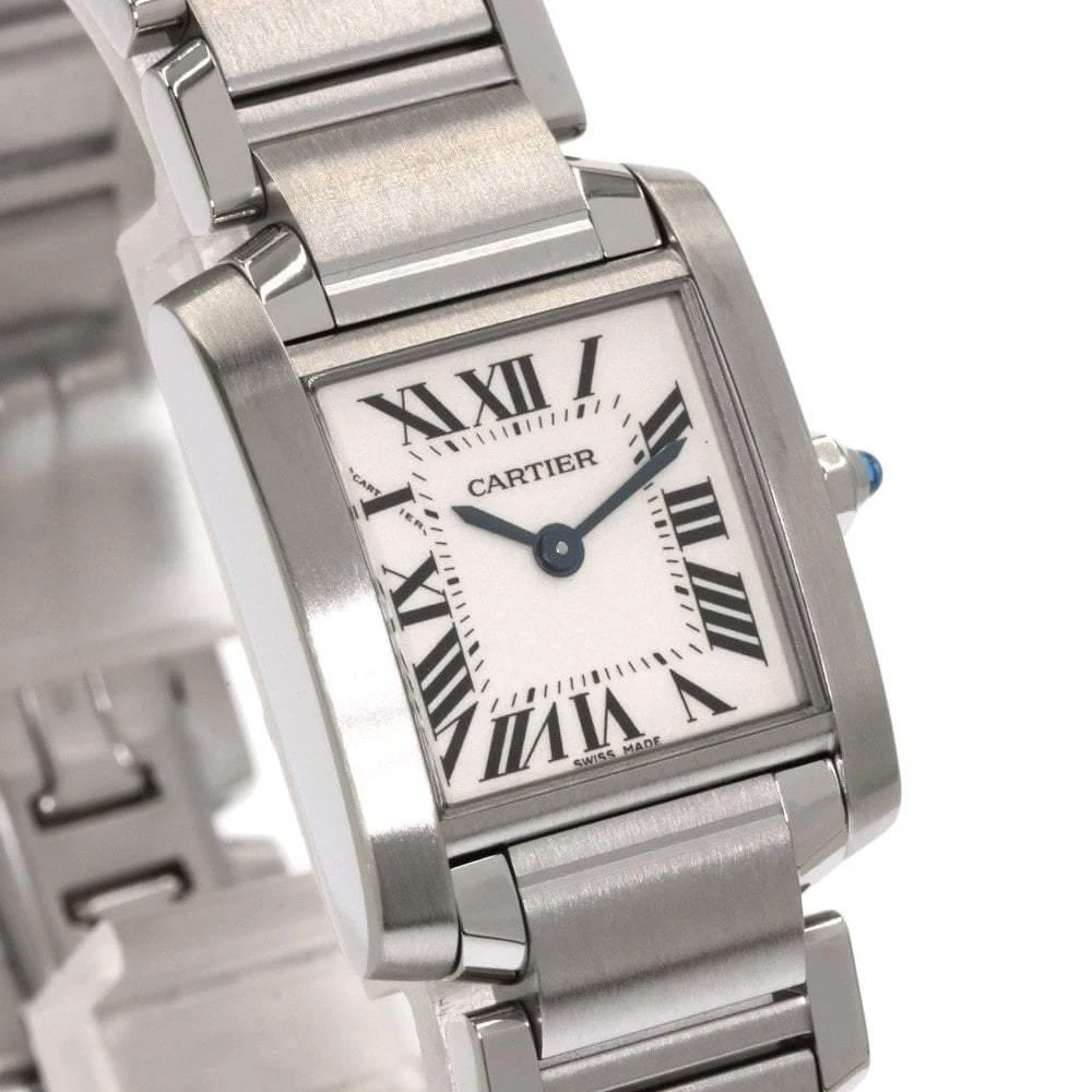 商品[二手商品] Cartier|Cartier Ivory Stainless Steel Tank Francaise W51008Q3 Quartz Women's Wristwatch 20mm,价格¥21386,第5张图片详细描述