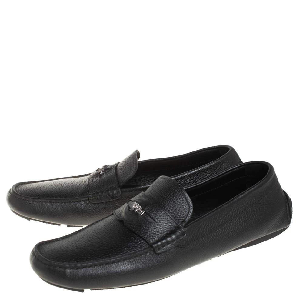 商品[二手商品] Versace|Versace Black Leather Medusa Loafers Size 43,价格¥2112,第4张图片详细描述