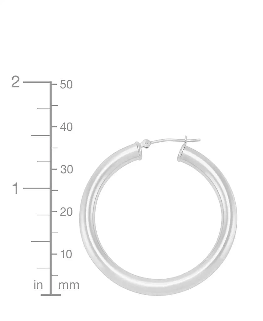 商品Italian Gold|Polished Tube Hoop Earrings in 14k White Gold (40mm),价格¥3014,第4张图片详细描述