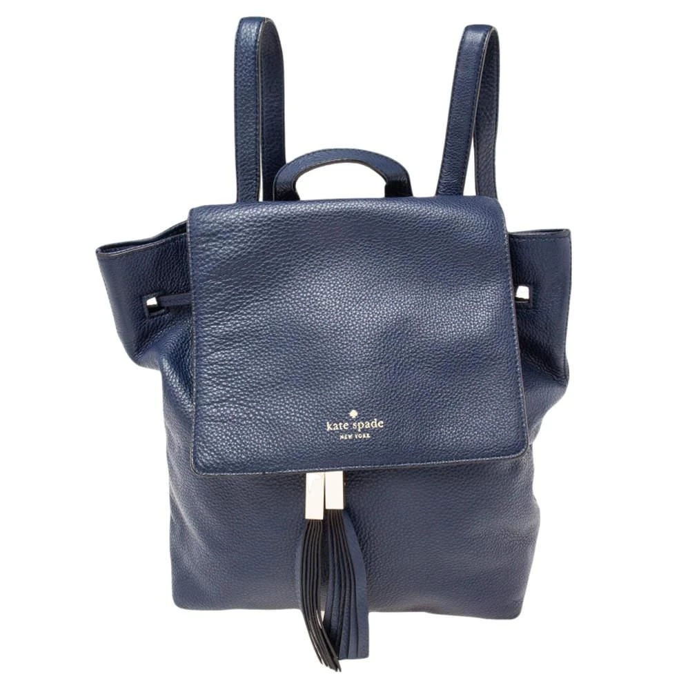 商品[二手商品] Kate Spade|Kate Spade Navy Blue Soft Leather Drawstring Backpack,价格¥957,第1张图片