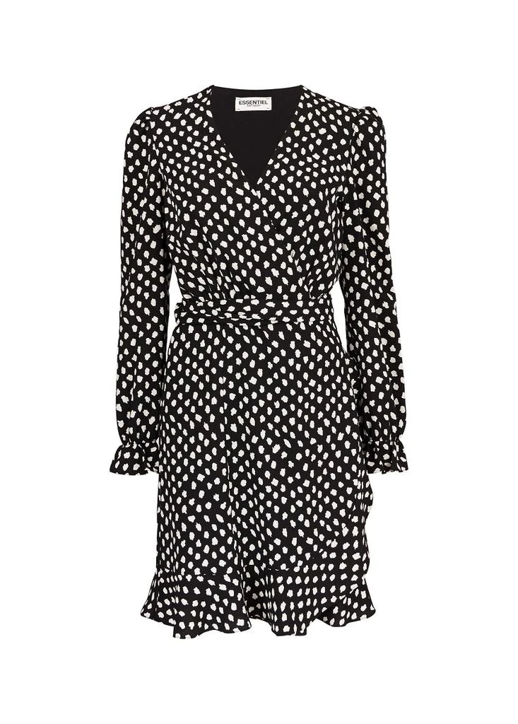 商品Essentiel|Essentiel Antwerp Vodolfo Wrap Dress - Black Polka Dot,价格¥968,第1张图片