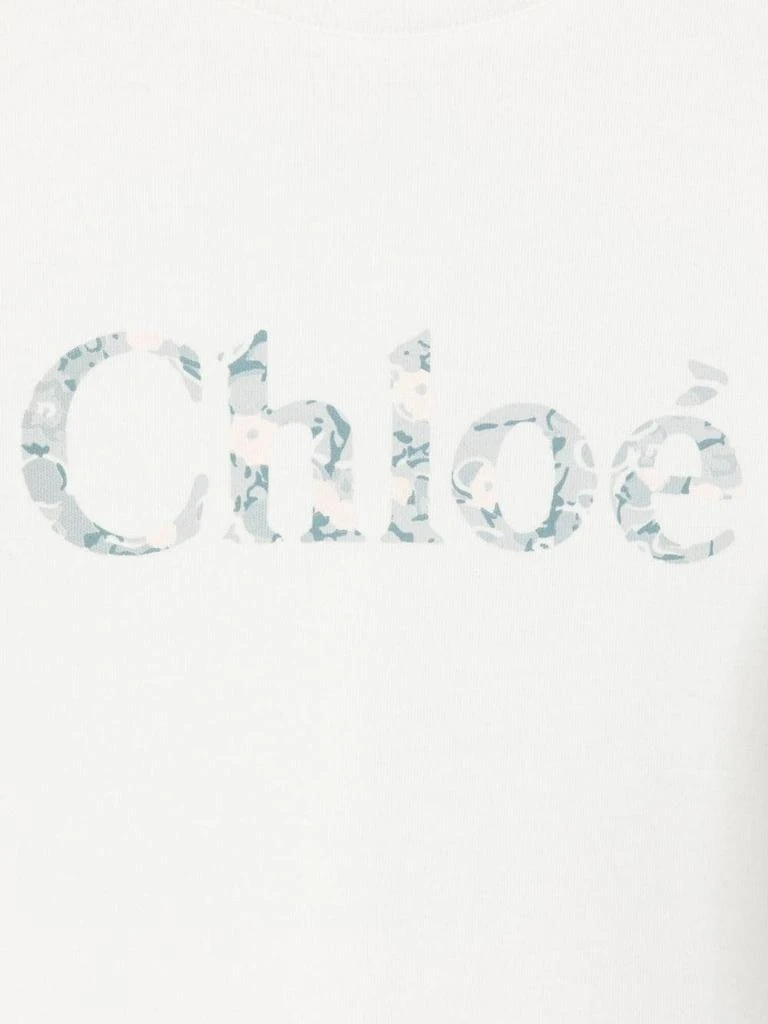 商品Chloé|Chloé Kids White Long-sleeved T-shirt With Marbled Logo,价格¥756,第3张图片详细描述