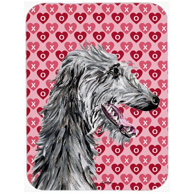 商品Caroline's Treasures|SC9717LCB Scottish Deerhound Large Size Hearts And Love Glass Cutting Board L,价格¥258,第1张图片