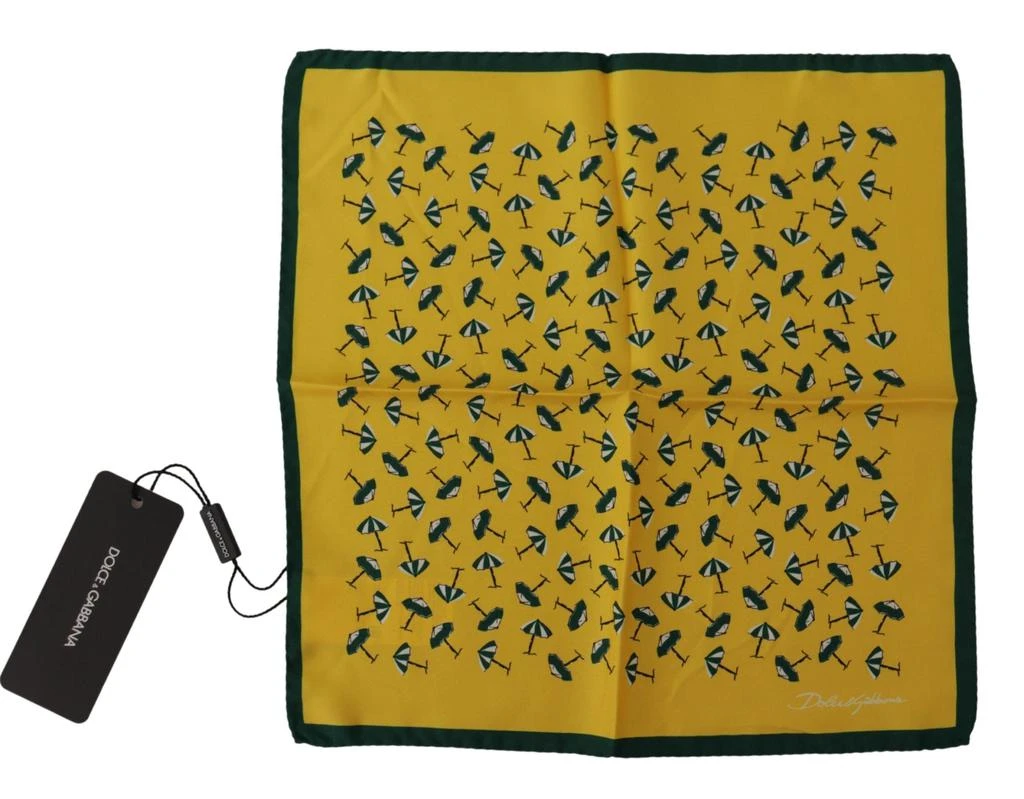 商品Dolce & Gabbana|Dolce & Gabbana Yellow Printed DG Logo Square Mens Handkerchief Scarf,价格¥964,第1张图片