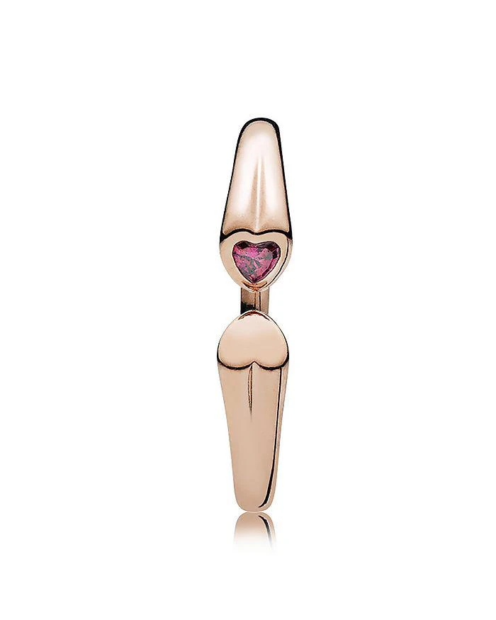 商品PANDORA|Sterling Silver & Cubic Zirconia Two Hearts 开口戒指,价格¥338,第2张图片详细描述