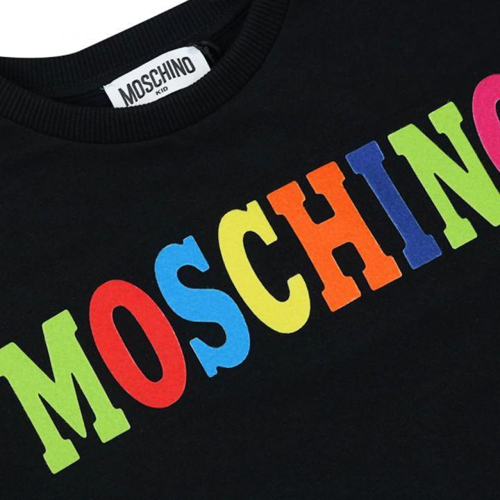 商品Moschino|Black Maxi Multicoloured Logo T Shirt,价格¥313-¥347,第4张图片详细描述