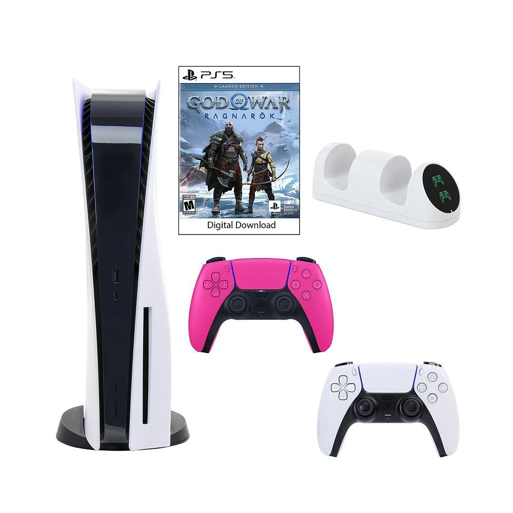 商品Playstation|Sony 5 Core Console with God of War: Ragnarok with Dual Charger and DualSense Controller in Pink,价格¥5953,第1张图片