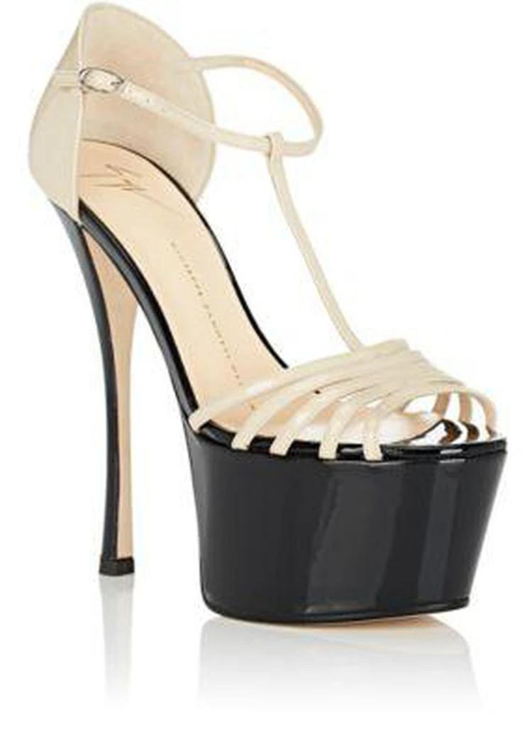 商品Giuseppe Zanotti|Patent Leather T-Strap Platform Sandals,价格¥2300,第2张图片详细描述