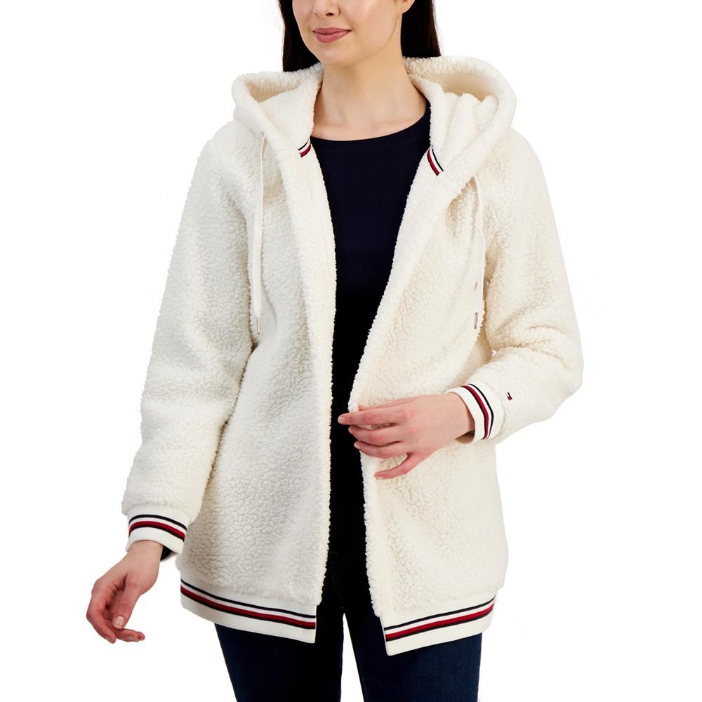 Women's Open-Front Hooded Fleece Jacket商品第1张图片规格展示