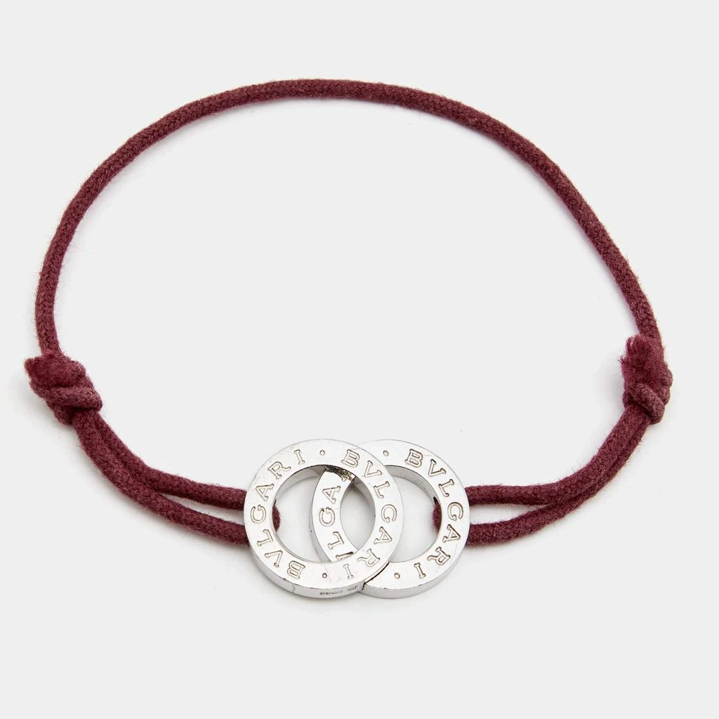 商品[二手商品] BVLGARI|Bvlgari Bvlgari Interlocking Circles Sterling Silver Adjustable Cord Bracelet,价格¥1065,第1张图片