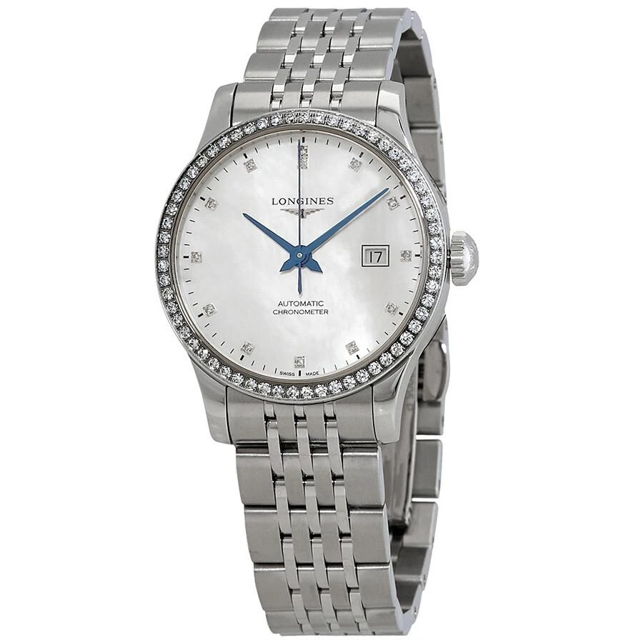 商品Longines|Record Automatic Mother of Pearl Dial Ladies Watch L2.321.0.87.6,价格¥25528,第1张图片