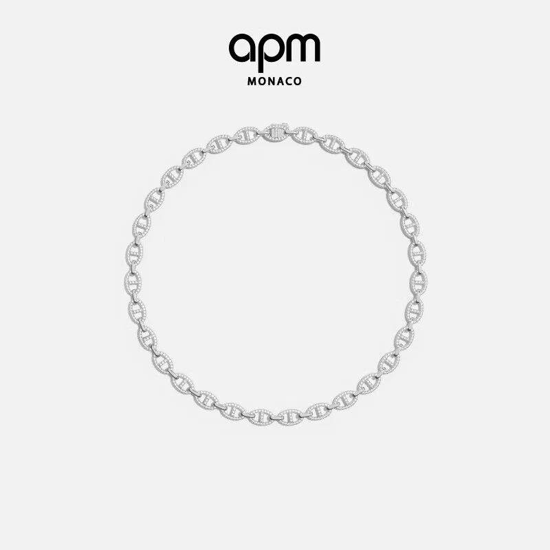 商品apm Monaco|APM Monaco 链环银白色项链时尚前卫精致 项链 AC6312OX,价格¥3171,第1张图片