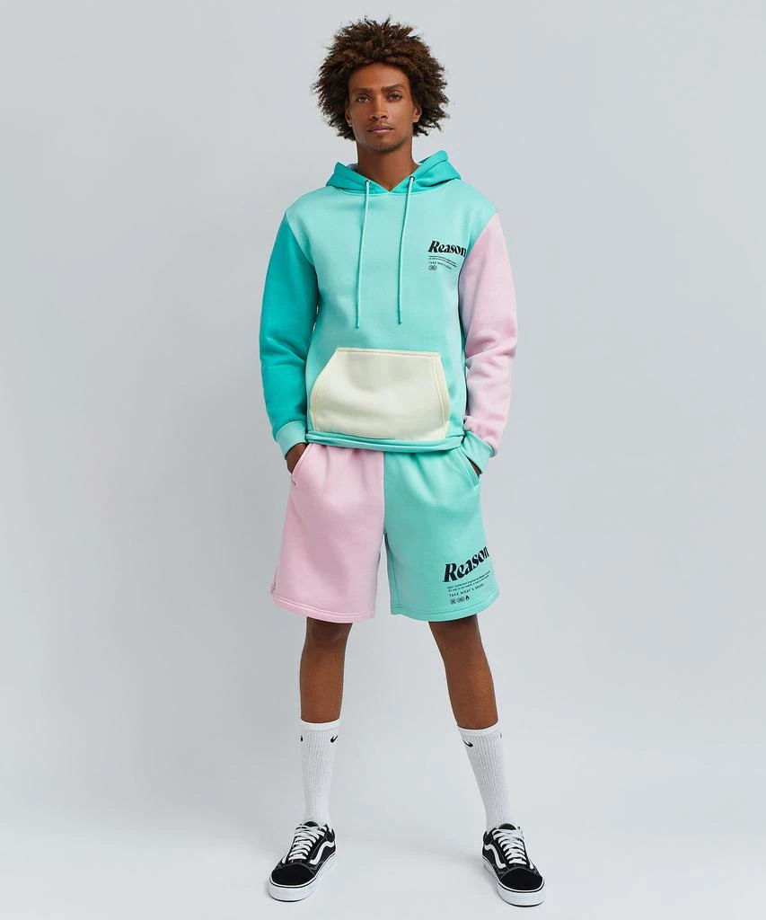 商品Reason Clothing|Pastel Color Block Fleece Hood Shorts Set,价格¥148,第1张图片