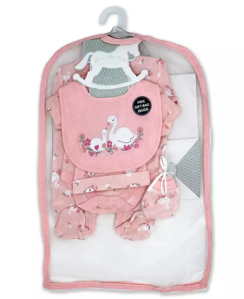 商品Rock-A-Bye Baby Boutique|Baby Girls Lovely Swan Layette Gift in Mesh Bag, 5 Piece Set,价格¥226,第2张图片详细描述