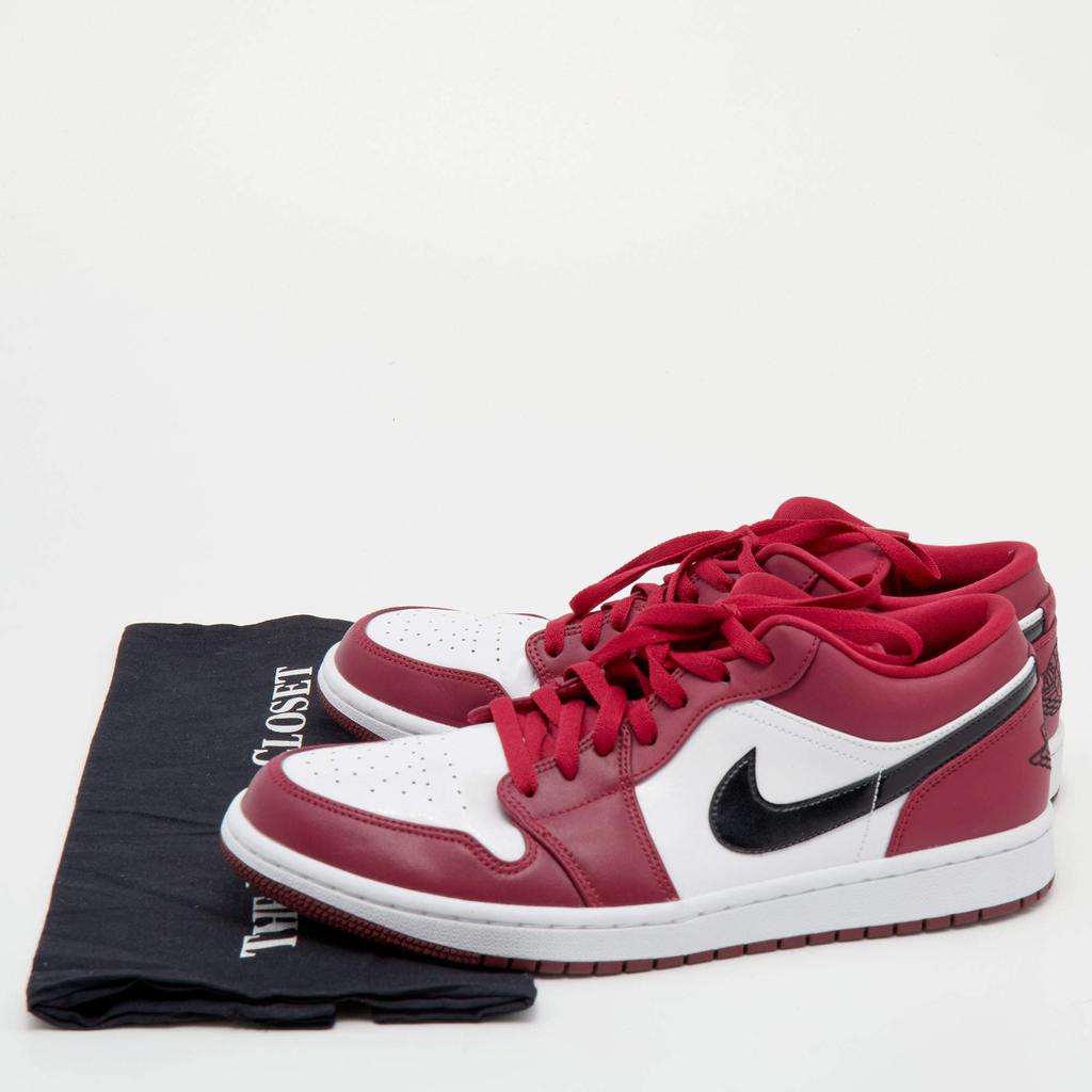Air Jordans Red/White Polyester And Leather Air Jordan 1 Low Top Sneakers Size 45商品第9张图片规格展示