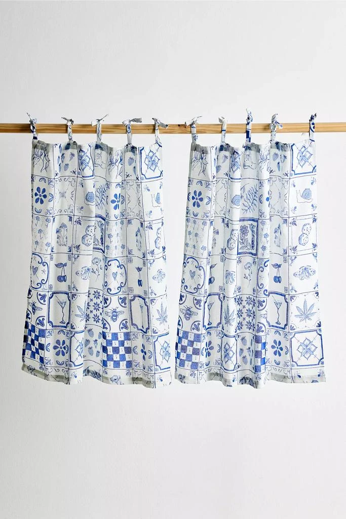 商品Urban Outfitters|Mariana Tile Patterned Café Curtain Set,价格¥342,第2张图片详细描述