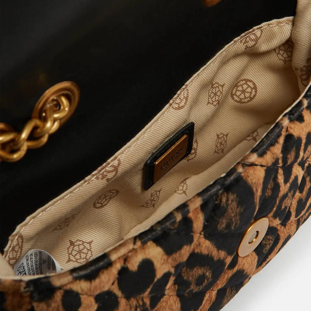商品GUESS|Guess Cessily Micro Leopard-Print Quilted Shell Bag,价格¥833,第5张图片详细描述