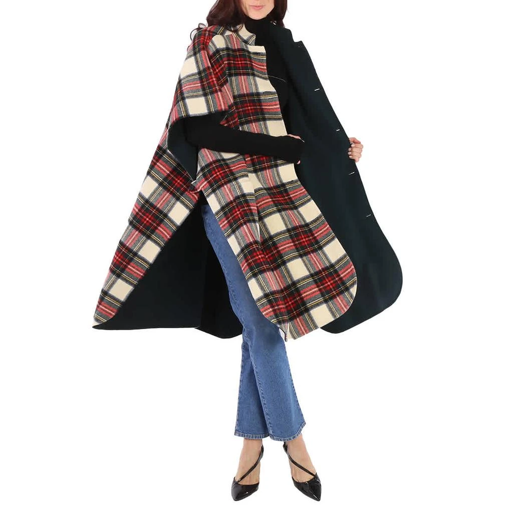 商品Burberry|Burberry Plaid Print Wool Blend Poncho,价格¥5896,第2张图片详细描述