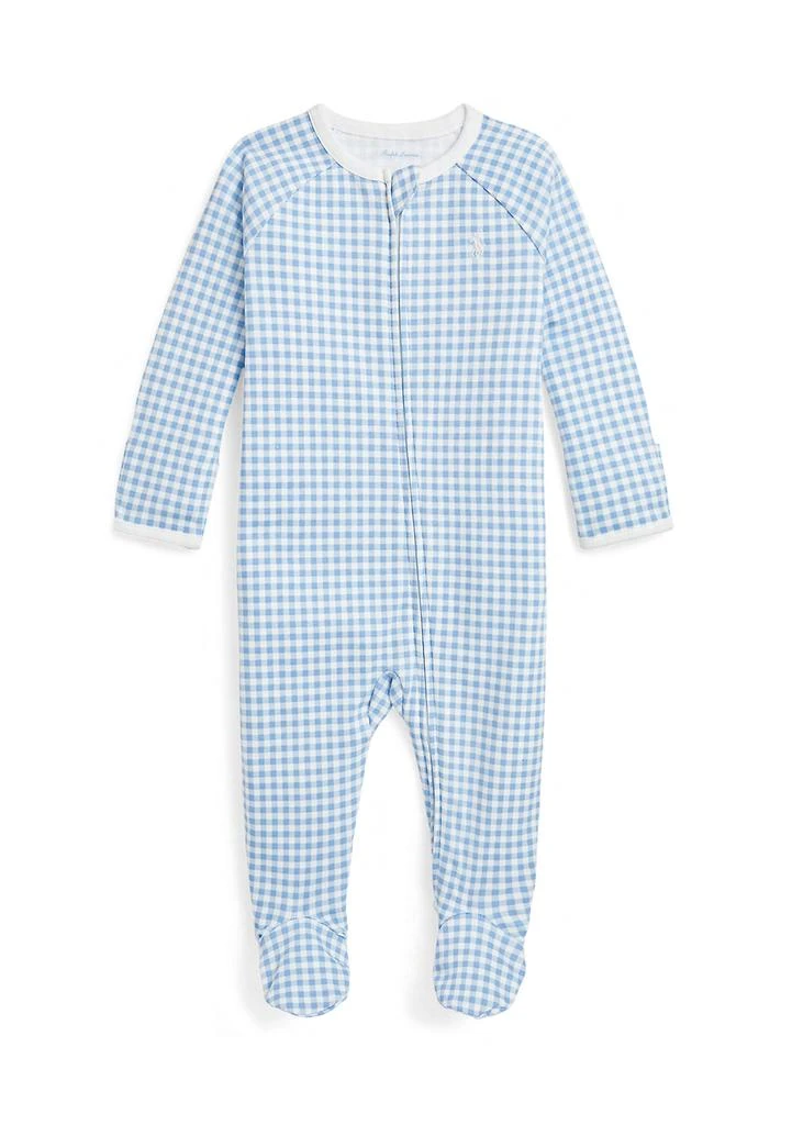 商品Ralph Lauren|Baby Boys Gingham Printed Cotton Footed Coverall,价格¥166,第1张图片