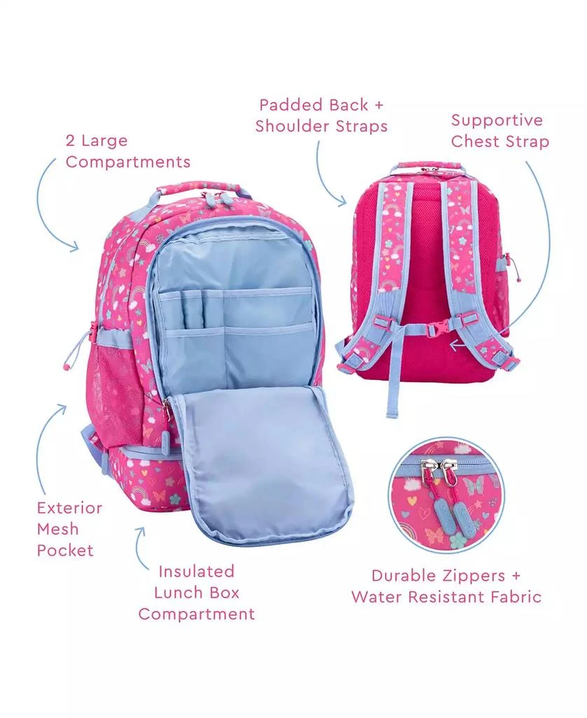 商品Bentgo|Kids Prints 2-In-1 Backpack and Insulated Lunch Bag - Rainbows,价格¥504,第4张图片详细描述