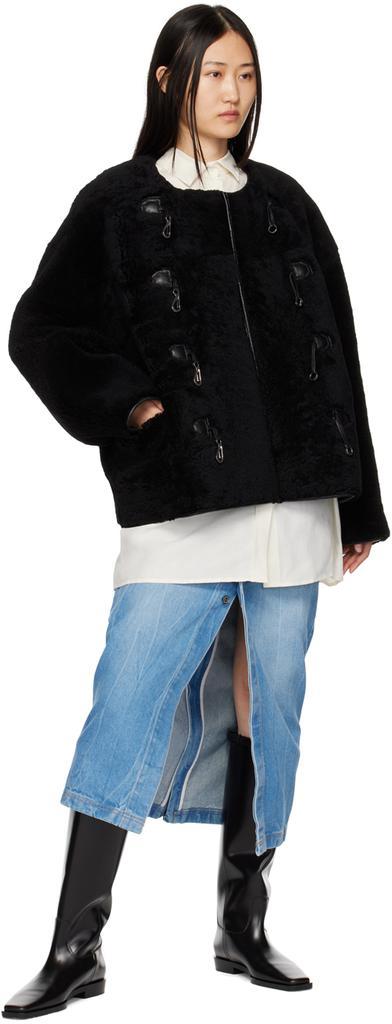 商品Totême|Black Teddy Shearling Jacket,价格¥18812,第6张图片详细描述