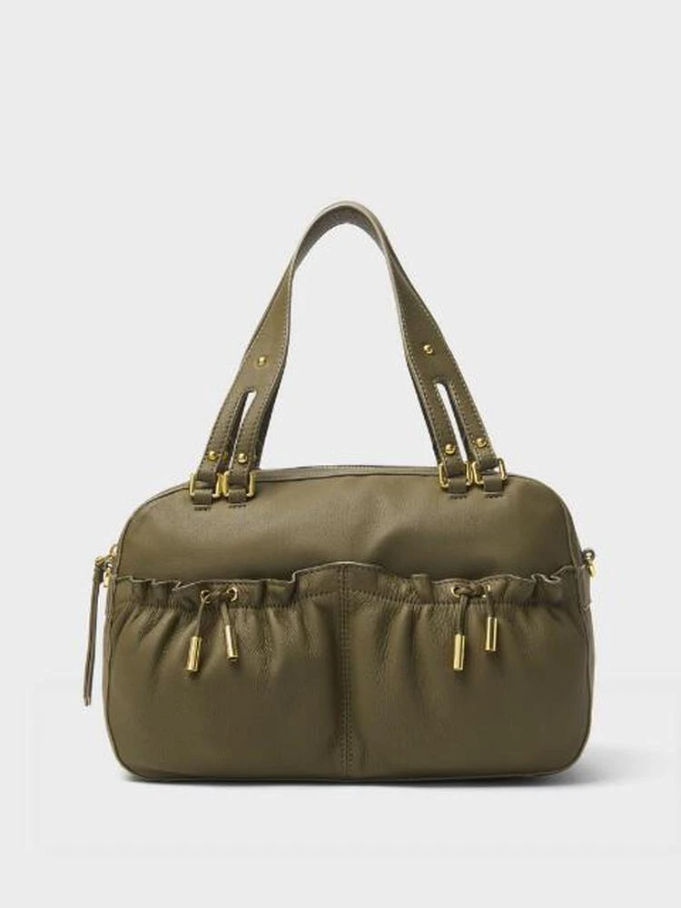商品DKNY|Ruched Leather Satchel,价格¥752,第1张图片