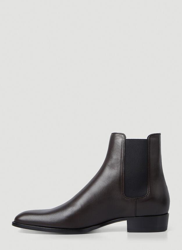 商品Yves Saint Laurent|Wyatt Chelsea Boots in Brown,价格¥7134,第5张图片详细描述