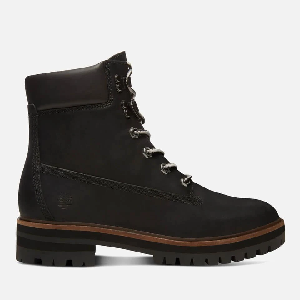 商品Timberland|TIMBERLAND WOMEN'S LONDON SQUARE 6 INCH LEATHER LACE UP BOOTS - JET BLACK,价格¥1146,第1张图片