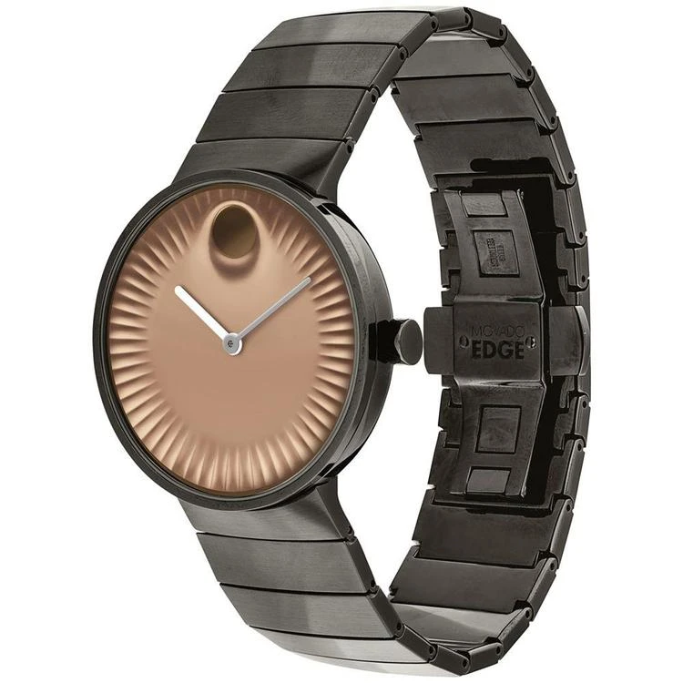 商品Movado|边缘灰度离子镀不锈钢腕表,价格¥6320,第2张图片详细描述