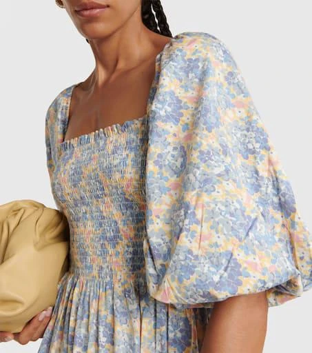 商品Ralph Lauren|花卉缩褶棉质混纺中长连衣裙,价格¥1278,第4张图片详细描述
