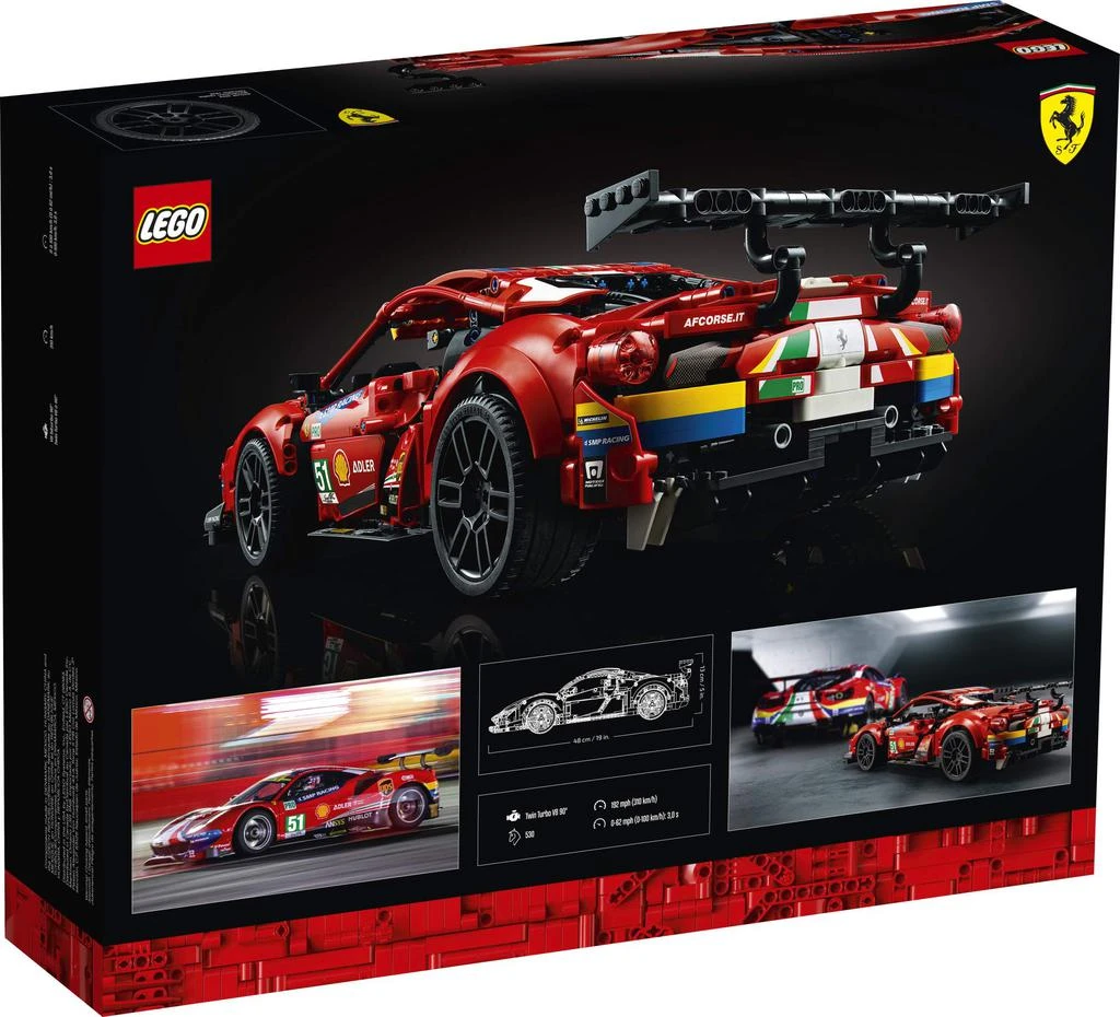 商品LEGO|LEGO Technic Ferrari 488 GTE “AF Corse #51” 42125 - Champion GT Series Sports Race Car, Exclusive Collectible Model Kit, Collectors Set for Adults to Build,价格¥1236,第5张图片详细描述