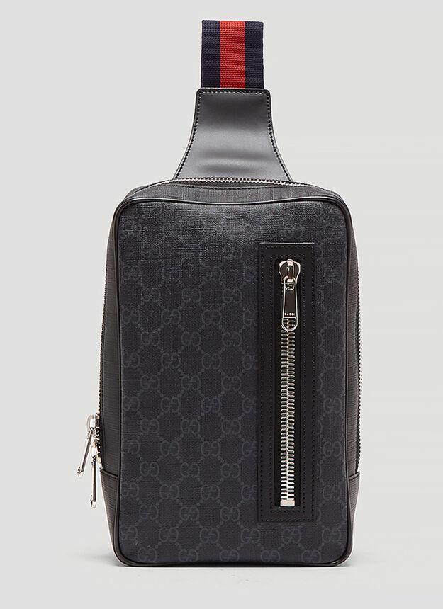 商品Gucci|GG Supreme Web Belt Cross Body Bag in Black,价格¥8192,第1张图片