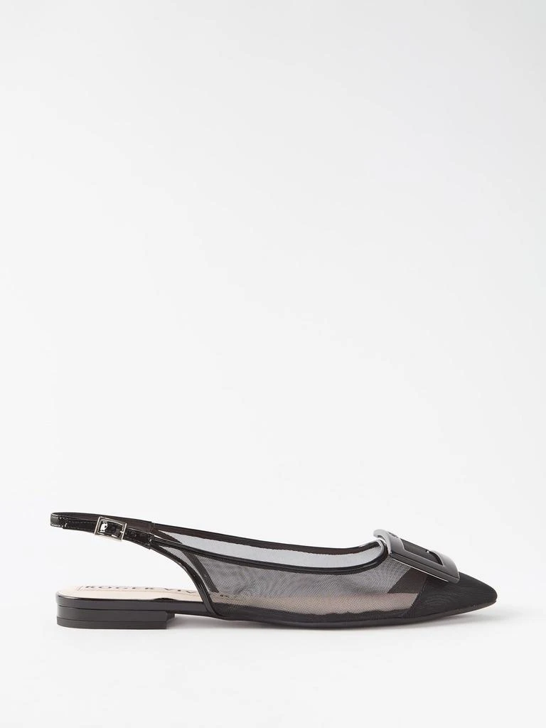 商品Roger Vivier|Gommettine slingback leather point-toe flats,价格¥5449,第1张图片