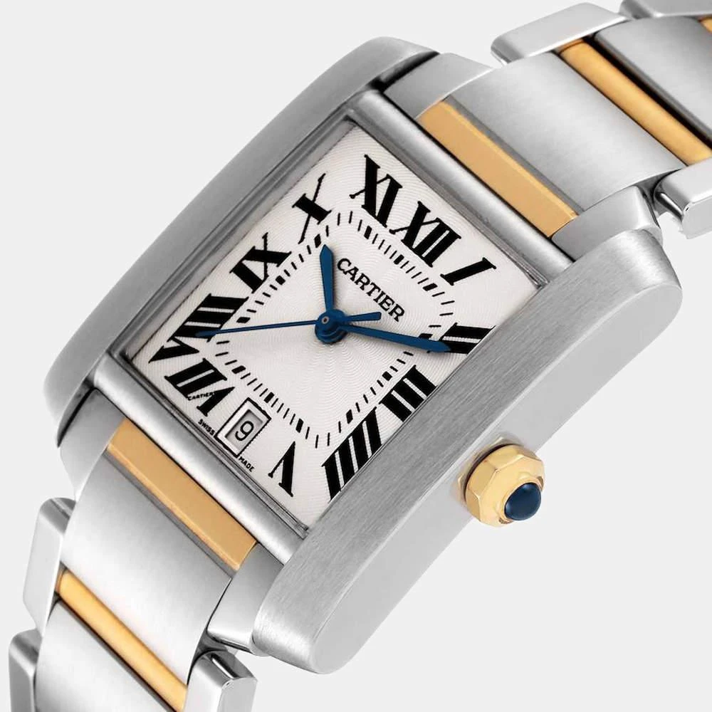 商品[二手商品] Cartier|Cartier Silver 18k Yellow Gold And Stainless Steel Tank Francaise W51005Q4 Automatic Men's Wristwatch 28 mm,价格¥36623,第2张图片详细描述