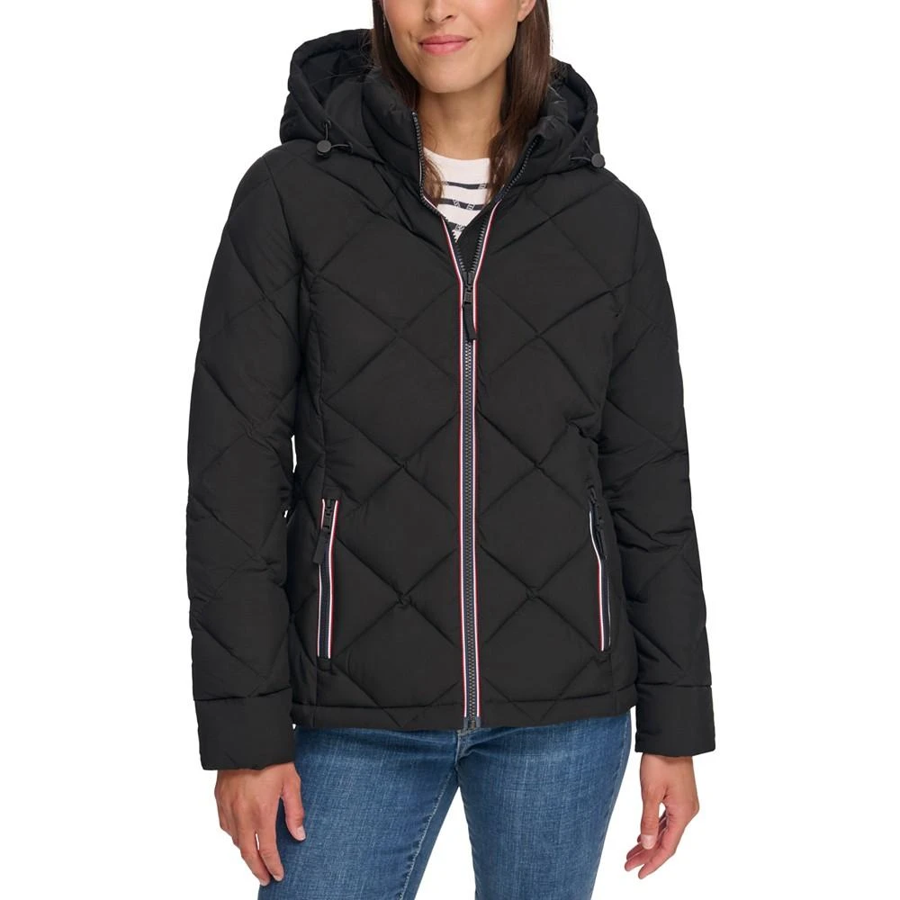 商品Tommy Hilfiger|Women's Diamond Quilted Hooded Packable Puffer Coat, Created for Macy's,价格¥782,第1张图片详细描述