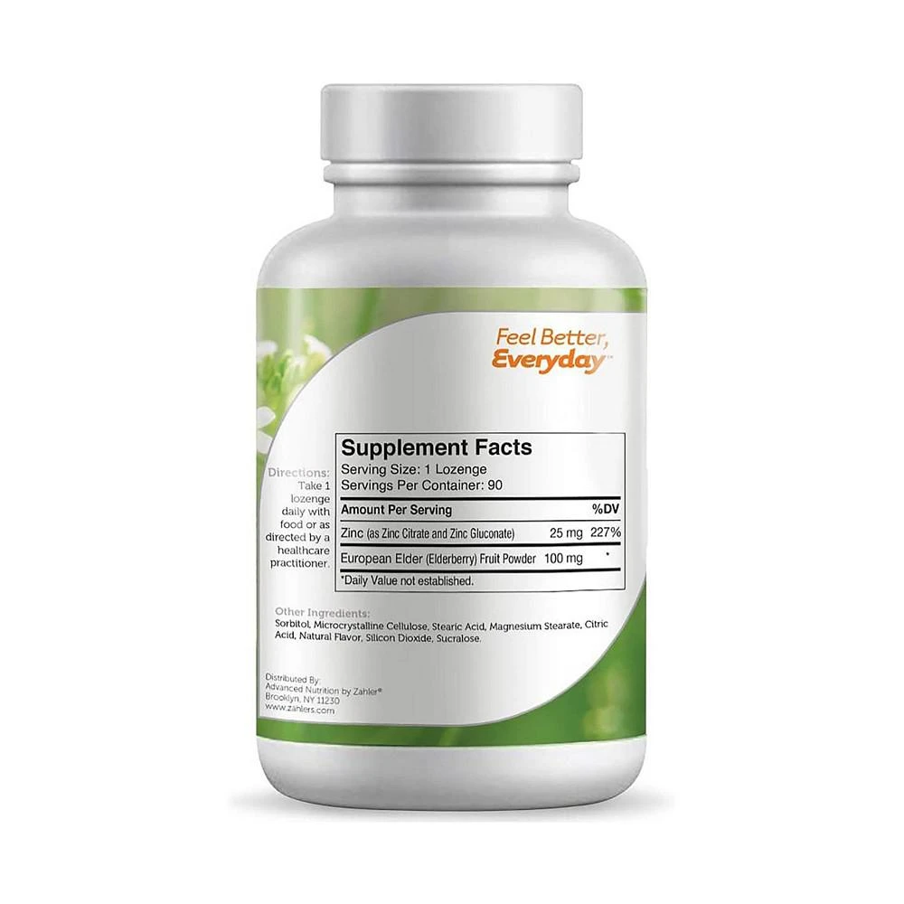 商品Zahler|Zinc Lozenges with Elderberry, Antioxidant Supplement - 90 Lozenges,价格¥75,第3张图片详细描述
