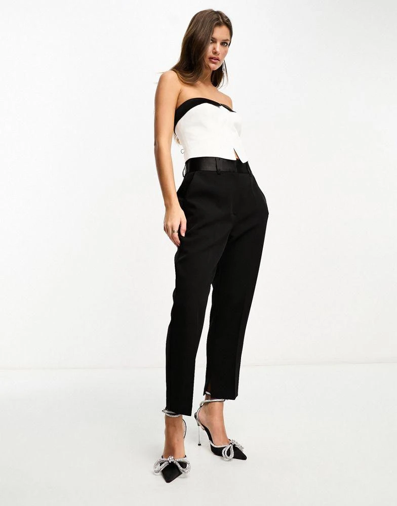 商品ASOS|ASOS DESIGN Petite tux tapered trousers in black,价格¥205,第3张图片详细描述