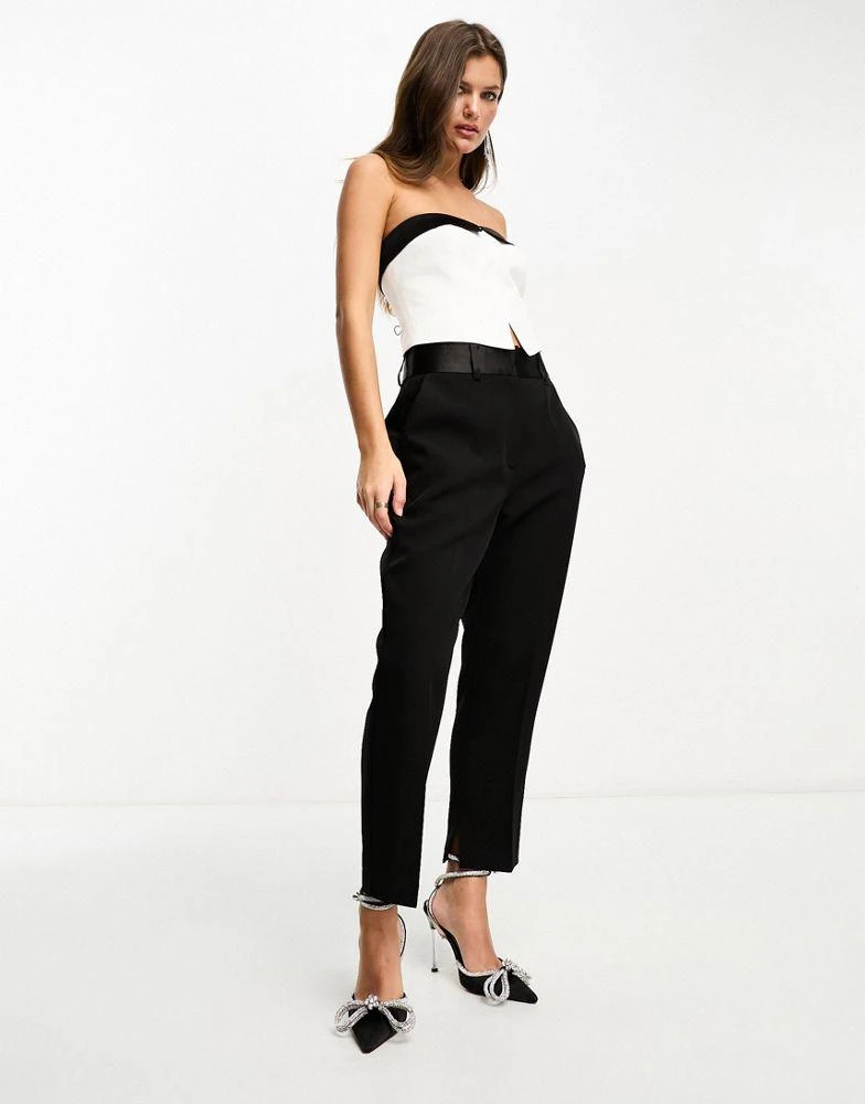 商品ASOS|ASOS DESIGN Petite tux tapered trousers in black,价格¥209,第3张图片详细描述